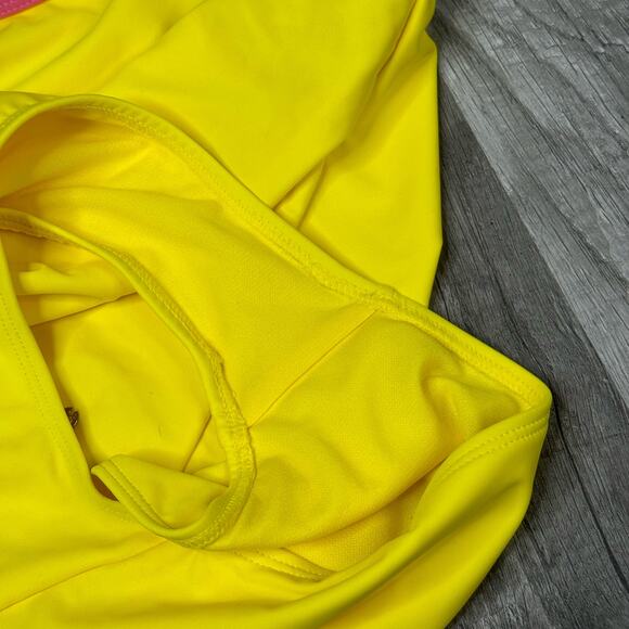 NWT Juicy Couture Girls Yellow Spell Out One Piece Swimsuit Size 16 - Picture 5 of 7